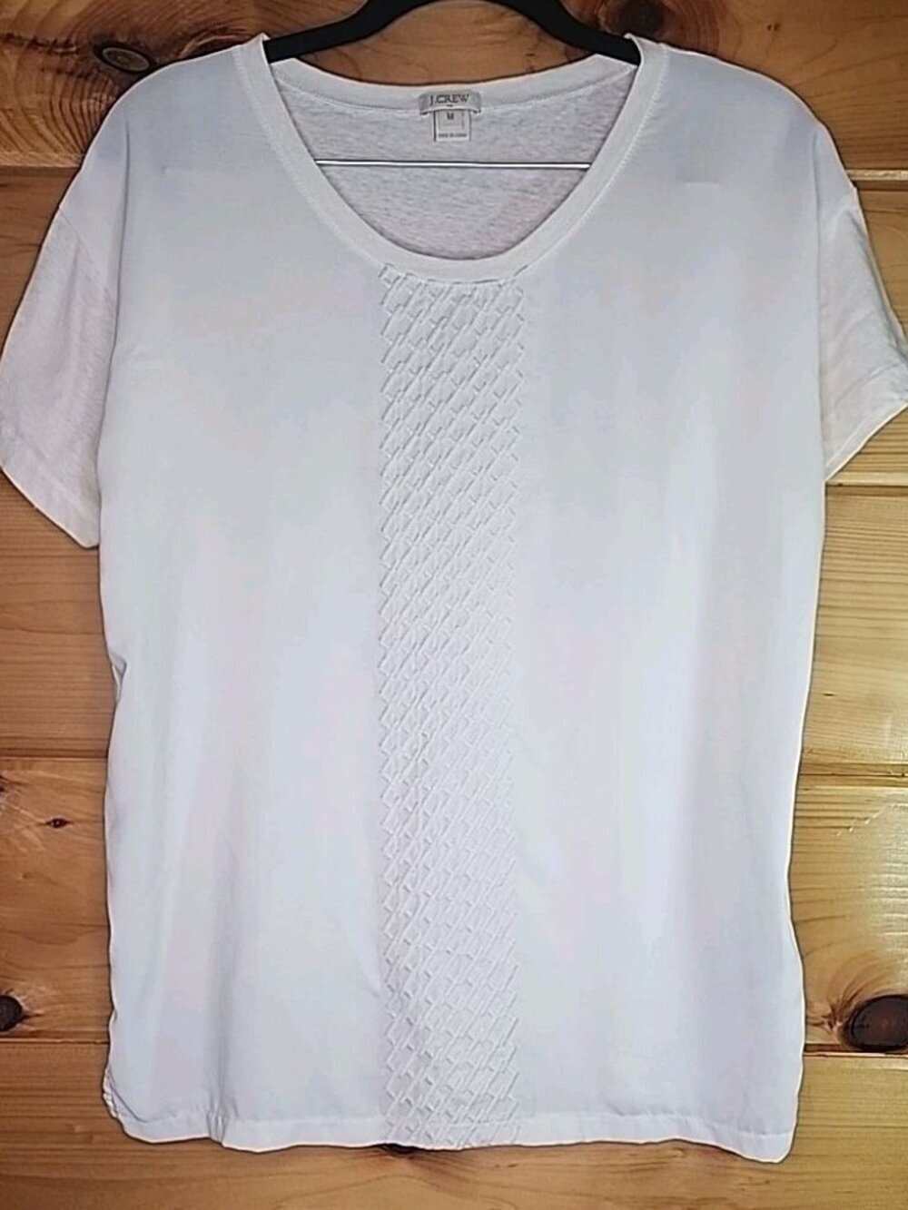J.CREW Women’s Size Meduim Cream White embroidered Houndstooth Casual blouse - Picture 7 of 8